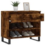 vidaXL Armoire à chaussures Chêne fumé 70x36x60 cm Bois d'ingénierie