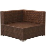 vidaXL Salon de jardin 3 Pièces avec coussins Résine tressée Marron