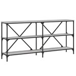 vidaXL Table console sonoma gris 160x30x75 cm bois d'ingénierie et fer