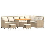 vidaXL Salon de jardin avec coussins forme de L 4 Pièces beige polyrotin