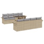 vidaXL Ensemble de Salon de Jardin 7 Pièces avec Coussins Beiges en Poly Rattan