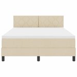 vidaXL Lit boxspring avec matelas Crème 160 x 200 cm tissu