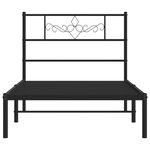 vidaXL Cadre de lit métal sans matelas avec tête de lit noir 90x190 cm
