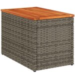 vidaXL Tables d'appoint de jardin 2 Pièces gris rotin bois massif