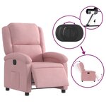 vidaXL Fauteuil inclinable électrique Rose Velours