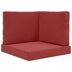 vidaXL Coussin de canapé d'extérieur 3 Pièces Bordeaux Polyester