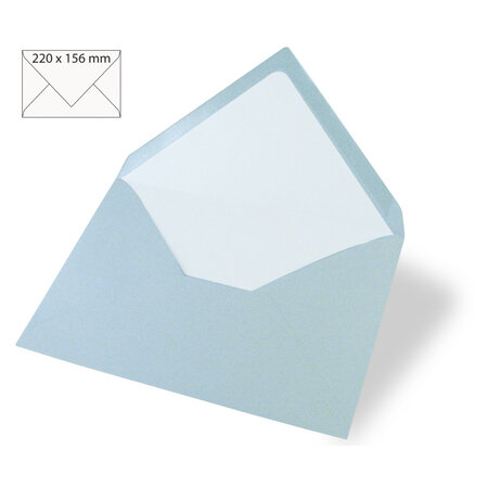 Enveloppe p.carte A5 uni FSC Mix Credit  bleu layette  220x156mm  90g / m²  5 pces