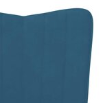vidaXL Chaise à bascule avec repose-pied Bleu Velours