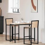 vidaXL table Naturel 100 x 50 x 77 cm Bois d'ingénierie et acier