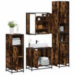 vidaXL Ensemble meubles salle de bain 4 Pièces chêne fumé bois ingénierie