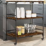 vidaXL Chariot de cuisine chêne fumé 100 5x50x105 cm bois d'ingénierie