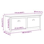 VidaXL Banc de couloir BODO blanc 114x40x45 cm