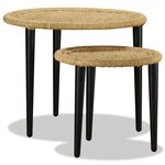 vidaXL Table basse 2 Pièces jute naturelle