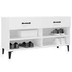 vidaXL Armoire à chaussures Blanc 102x35x55 cm Bois d'ingénierie