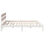 vidaXL Cadre de lit Blanc 200 x 200 cm Bois de pin massif