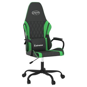 vidaXL Chaise de jeu Noir et vert Similicuir