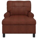 vidaXL Chaise longue Brun Brillant 91 x 157 x 91 cm PU antique