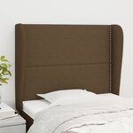 vidaXL Tête de lit avec oreilles Marron foncé 83x23x118/128 cm Tissu