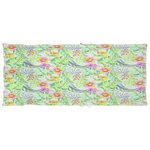 vidaXL Chaises de jardin lot de 4 avec coussins motif feuilles Teck