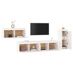 vidaXL Meubles TV 4 Pièces Blanc Bois massif de pin