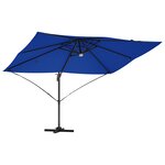 vidaXL Parasol déporté bleu azur Housse en polyester Grand