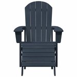 vidaXL Chaise Adirondack avec repose-pieds bleu marine en HDPE