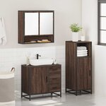 vidaXL Ensemble de meubles de salle de bain 3 Pièces Chêne marron