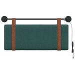vidaXL Tête de lit suspendue Avec lumière LED Vert foncé PU antique