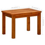 vidaXL Table basse de jardin 50x35x36 cm Bois solide d'acacia