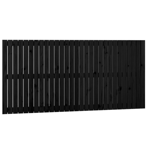 vidaXL Tête de lit murale Noir 185x3x90 cm Bois massif de pin