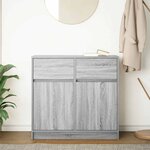 vidaXL Buffet avec tiroir sonoma gris 80x34x76 cm bois d'ingénierie