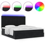VidaXL Cadre de lit ottoman avec matelas noir 180x200cm velours