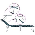 vidaXL Transat 2 Pièces Vert 58 x 188 x 77cm Polyester