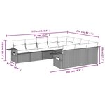 vidaXL Salon de jardin 10 Pièces avec coussins marron résine tressée