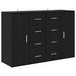 vidaXL Buffets avec tiroir Corona 2 Pièces Chêne noir 59 x 39 x 80 cm