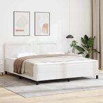 vidaXL Cadre de Lit avec Matelas Blanc 180 x 200 cm Faux cuir