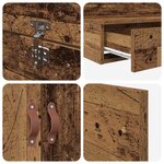 vidaXL Cadre de lit avec rangement Bois ancien 236.5 x 150 x 31.5 cm