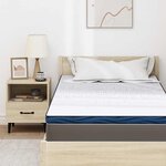 vidaXL Coussins de Matelas Blanc et Bleu 120 x 200 cm