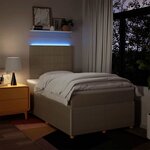 vidaXL Sommier à lattes de lit avec matelas crème 120x190 cm tissu