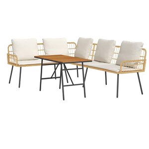 vidaXL Ensemble de canapé de jardin 2 Pièces Naturel polyrotin