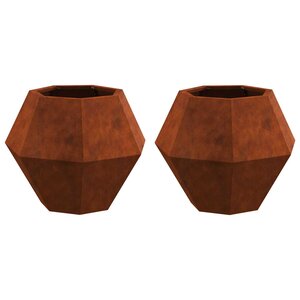 vidaXL Jardinière 2 Pièces Rouillé 50 x 50 x 40 cm