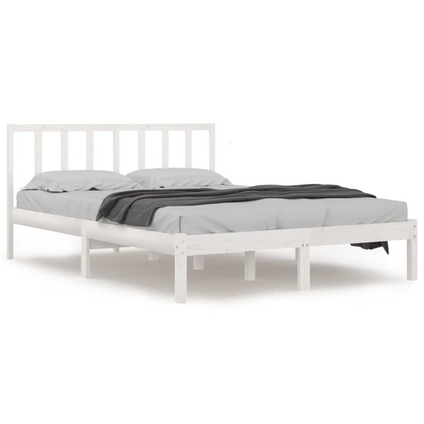 vidaXL Cadre de lit Blanc Bois de pin massif 120x200 cm