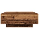 Table basse vidaXL avec lumières LED en bois ancien 80x80x31 cm
