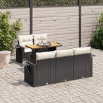 vidaXL Salon de jardin 6 Pièces avec coussins noir résine tressée