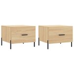 vidaXL Tables basses 2 Pièces chêne sonoma 50x50x40 cm bois d'ingénierie
