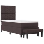vidaXL Lit à ressorts avec matelas et banc brun foncé 80x200 cm Tissu