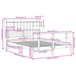 vidaXL Lit bibliothèque sans matelas blanc 140x190 cm bois pin massif