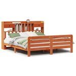 vidaXL Lit bibliothèque sans matelas cire marron 200x200 cm pin massif