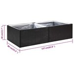 vidaXL Jardinière Noir 157x80x40 cm Résine tressée