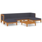 vidaXL Salon de jardin 7 Pièces avec coussins Bois d'acacia solide
